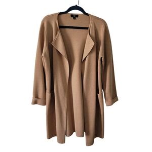 J.Crew Womens M 365 Juliette Open Front Blazer Cardigan Tan Merino Wool J6339